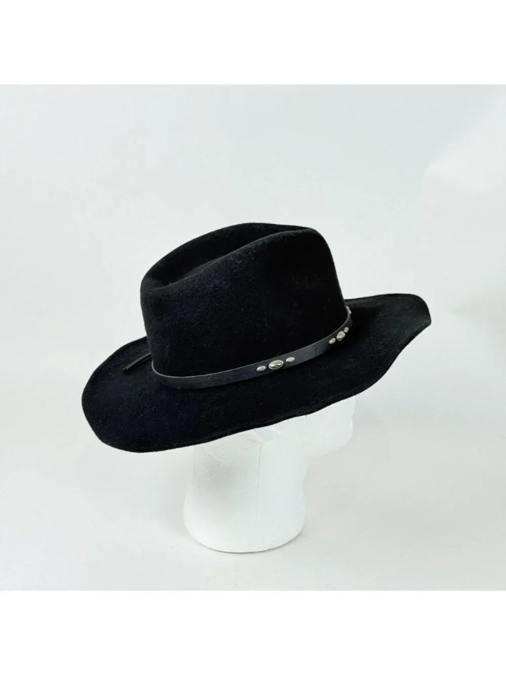 Outback Double S Wool Felt Hat Black Medium Cowboy Western Studded Hatband